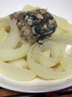 サバ缶の水煮と玉ねぎ-レシピのメイン写真