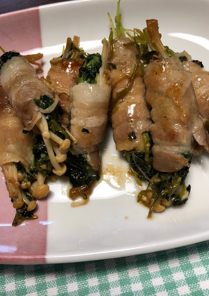 めっちゃ簡単！えのきと豆苗の肉巻き-レシピのメイン写真