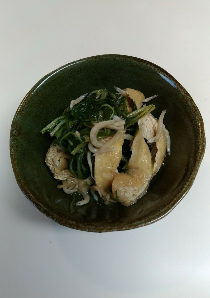 水菜、うすあげ、しらすの煮物-レシピのメイン写真