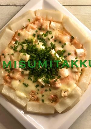 鏡開きに！ネギ餅焼き☆明太子ソース♪-レシピのメイン写真