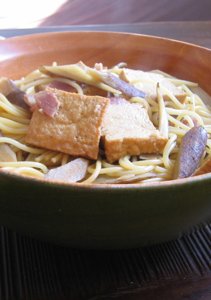 ごぼうと厚揚げの和風パスタ♪-レシピのメイン写真