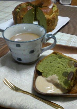 和風＊甘納豆の抹茶ミルクシフォン＊-レシピのメイン写真
