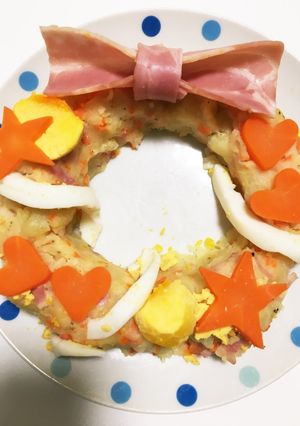 ポテトサラダのクリスマスリース-レシピのメイン写真