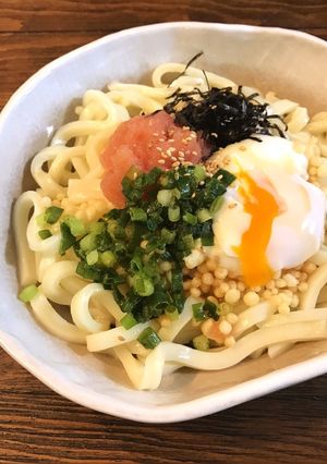 混ぜて美味し♡明太(たらこ)釜玉うどん-レシピのメイン写真