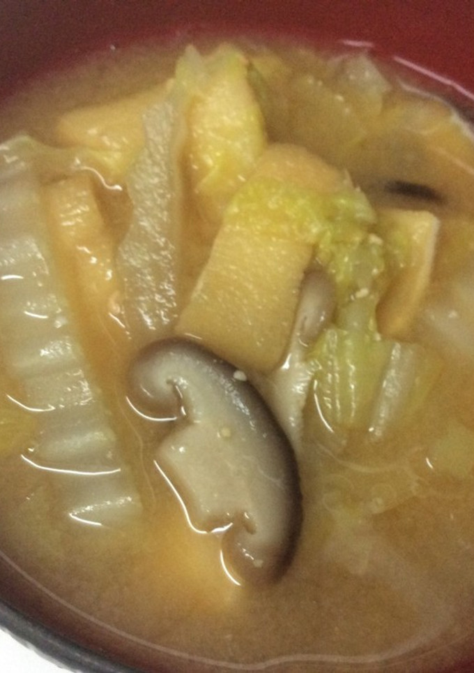 白菜と油揚げのお味噌汁-レシピのメイン写真