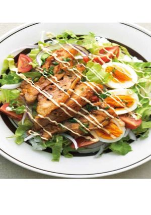 パワーサラダ✨男子ごはん♪赤鶏サラダ丼-レシピのメイン写真