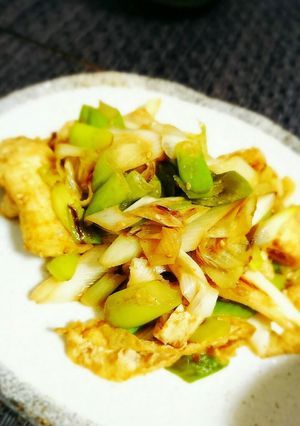 つまみに最高！簡単☆油揚げとネギ炒め-レシピのメイン写真