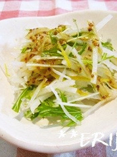 大根と水菜の粒マスタードドレッシング♪♪-レシピのメイン写真