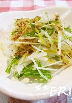 大根と水菜の粒マスタードドレッシング♪♪-レシピのメイン写真