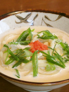 まろやか~!白味噌クリーム明太子うどん-レシピのメイン写真