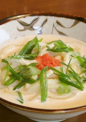 まろやか~!白味噌クリーム明太子うどん-レシピのメイン写真
