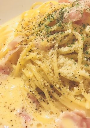 たっぷり生クリーム＆全卵のカルボナーラ-レシピのメイン写真