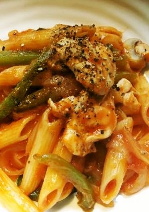 チキンのペンネナポリタン-レシピのメイン写真