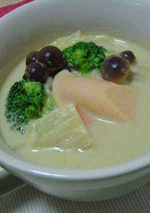 おさかなのソーセージで豆乳スープ-レシピのメイン写真