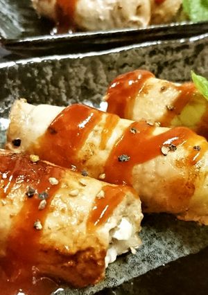 【大葉とチーズの豚ロール・BBQソース】-レシピのメイン写真
