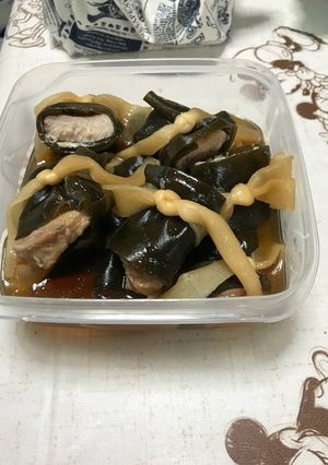圧力鍋で簡単ぶた肉昆布巻き-レシピのメイン写真