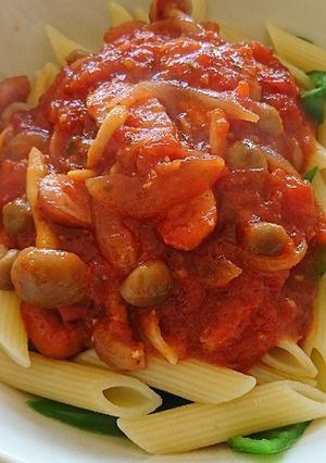 時短!ソーセージのトマトソースパスタ-レシピのメイン写真
