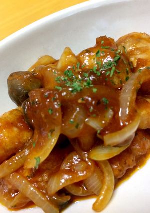 ☆豚肉＆しめじ＆玉葱のケチャップあえ☆-レシピのメイン写真