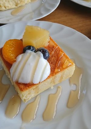 牛乳パックで時短簡単スクエアパンケーキ-レシピのメイン写真