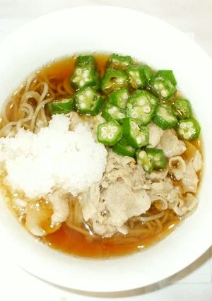 年越しそば♪簡単つゆ豚肉茅乃舎だし-レシピのメイン写真