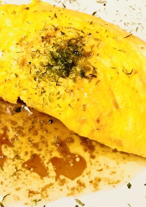 しょうゆバターソース☆プレーンオムレツ-レシピのメイン写真