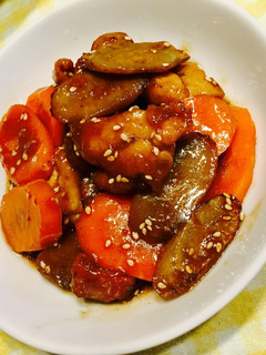 ご飯が進む*ごぼうと鶏肉の甘辛いため-レシピのメイン写真