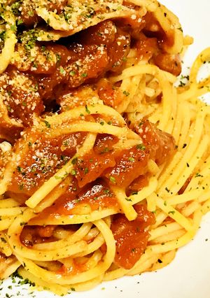 シンプル☆ベーコン＆トマトソースパスタ-レシピのメイン写真