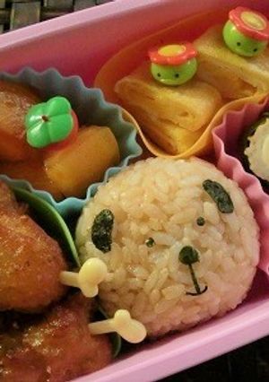 材料3つで簡単★犬のデコおにぎり弁当-レシピのメイン写真