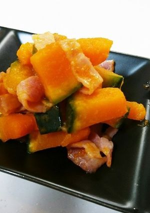 レンチン3分☆南瓜とベーコンのバター蒸し-レシピのメイン写真