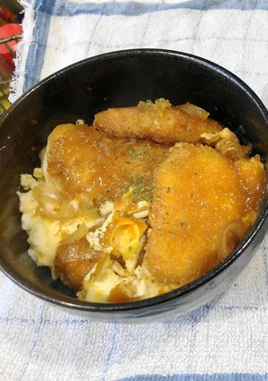 「エビ寄せフライ」で煮カツ丼-レシピのメイン写真