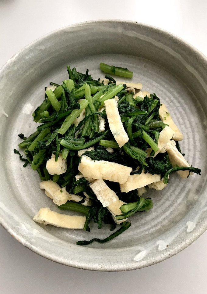 超絶簡単！春菊と油揚げの和え物-レシピのメイン写真