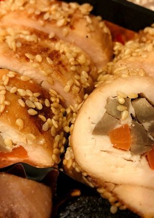 鶏むね☆鶏肉の人参&ごぼう巻き-レシピのメイン写真