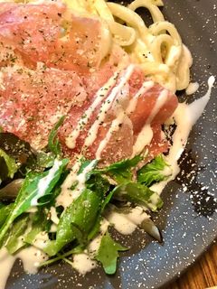 生ハムベビーリーフのジェノバサラダうどん-レシピのメイン写真
