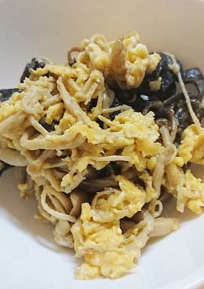 簡単。菌活。きのこの卵炒め。キクラゲ入り-レシピのメイン写真