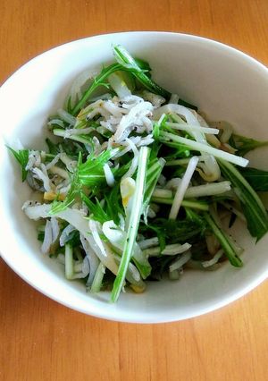 簡単！しらすで水菜ともやしのマリネ風-レシピのメイン写真
