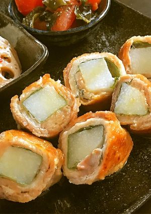 簡単!お弁当◎長芋と青しその甘だれ豚巻き-レシピのメイン写真