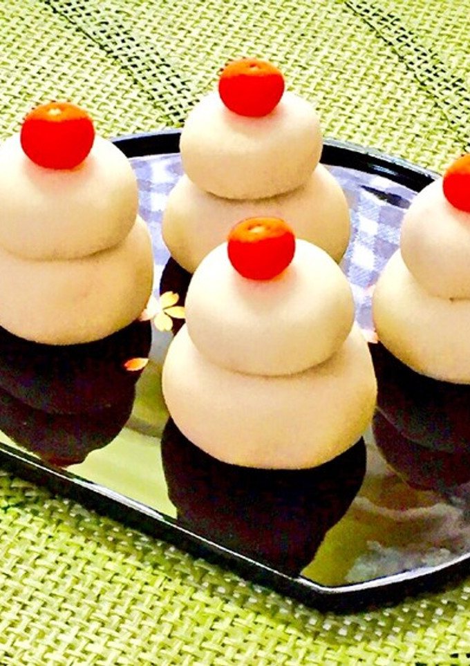 練り切りでなんちゃって鏡もち～♬-レシピのメイン写真