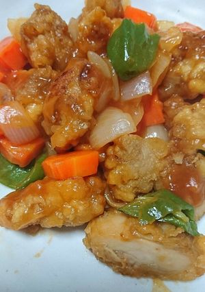時短メニュー 惣菜唐揚げで甘酢鶏-レシピのメイン写真