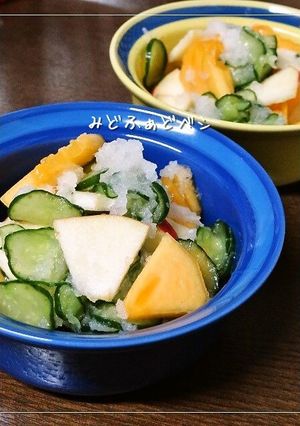 疲れた胃に✿胡瓜と林檎と柿のおろし酢和え-レシピのメイン写真