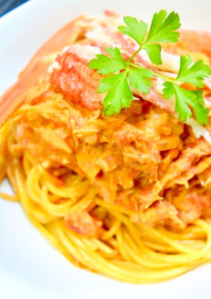 旨味たっぷり！蟹のトマトクリームパスタ-レシピのメイン写真