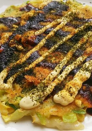 正月の餅活用！大阪家庭の餅チーズお好み焼-レシピのメイン写真