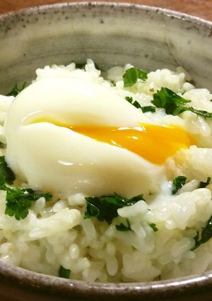 温泉卵かけご飯+コラトゥーラ（魚醤）-レシピのメイン写真