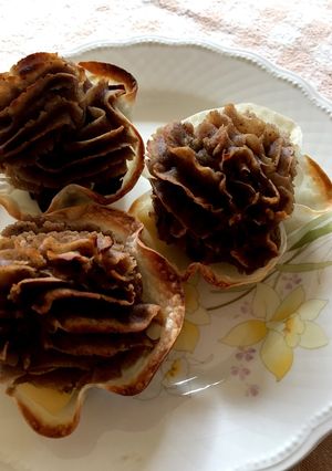 餃子の皮で紫芋とクリの簡単なタルト-レシピのメイン写真