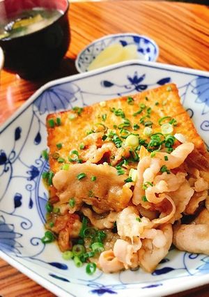 味ぽん　厚揚げと豚バラの生姜焼き-レシピのメイン写真