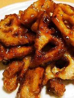 ご飯に合う♪鶏肉とれんこんの黒酢炒め-レシピのメイン写真