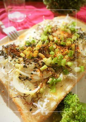 しらす×酢玉葱×塩昆布の和トースト-レシピのメイン写真