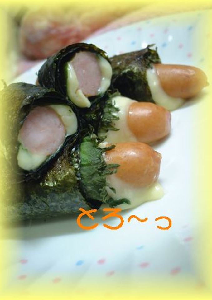 ウインナーの海苔シソちー巻き焼き-レシピのメイン写真