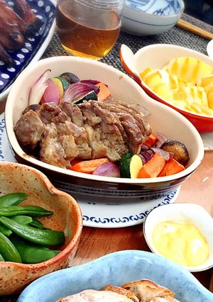 お野菜とローストポークのオーブン焼き♡-レシピのメイン写真