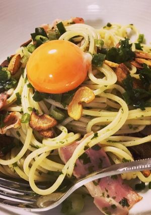 ベーコンとあおさ海苔のペペロンチーノ-レシピのメイン写真