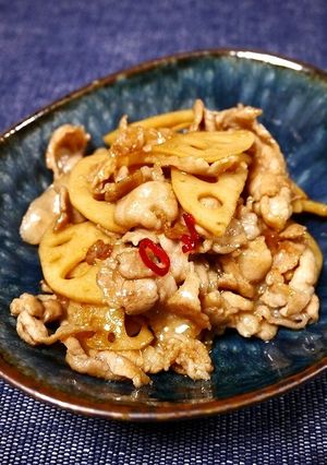 お節リメイク！酢レンコンの豚しょうが焼き-レシピのメイン写真
